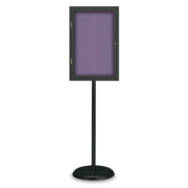 Corkboard, Double Door, Radius Frame, 60x36", Bronze/Black Rubber